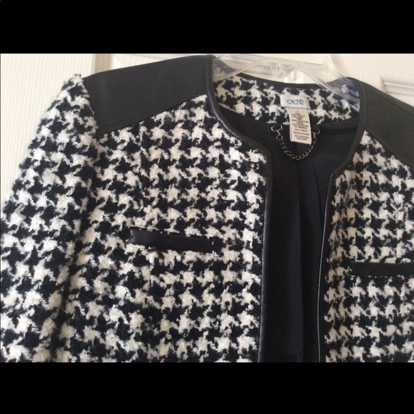 Cache jacket. Houndstooth with black leather - Picture 6 of 9